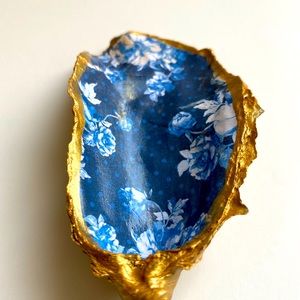 NAVY FLORAL JEWELRY TRAY